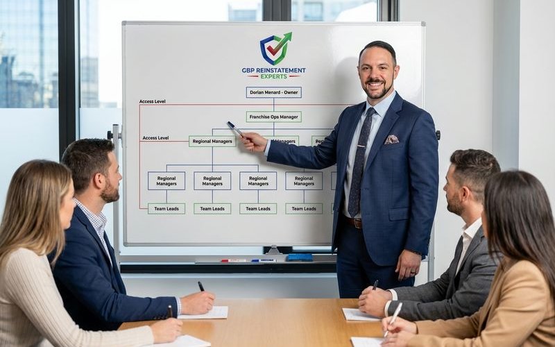 Franchise hierarchy with proper access levels